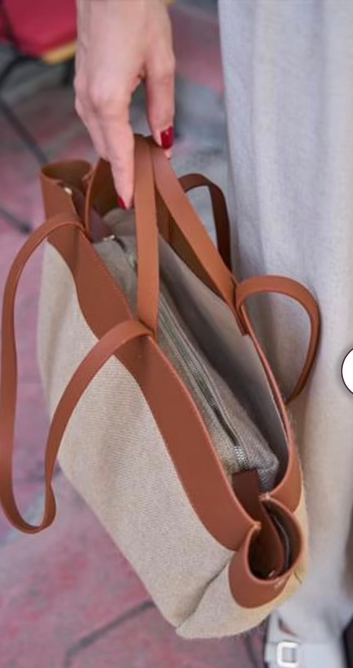 SAC ESMEE ET SA POCHETTE SABLE/CAMEL