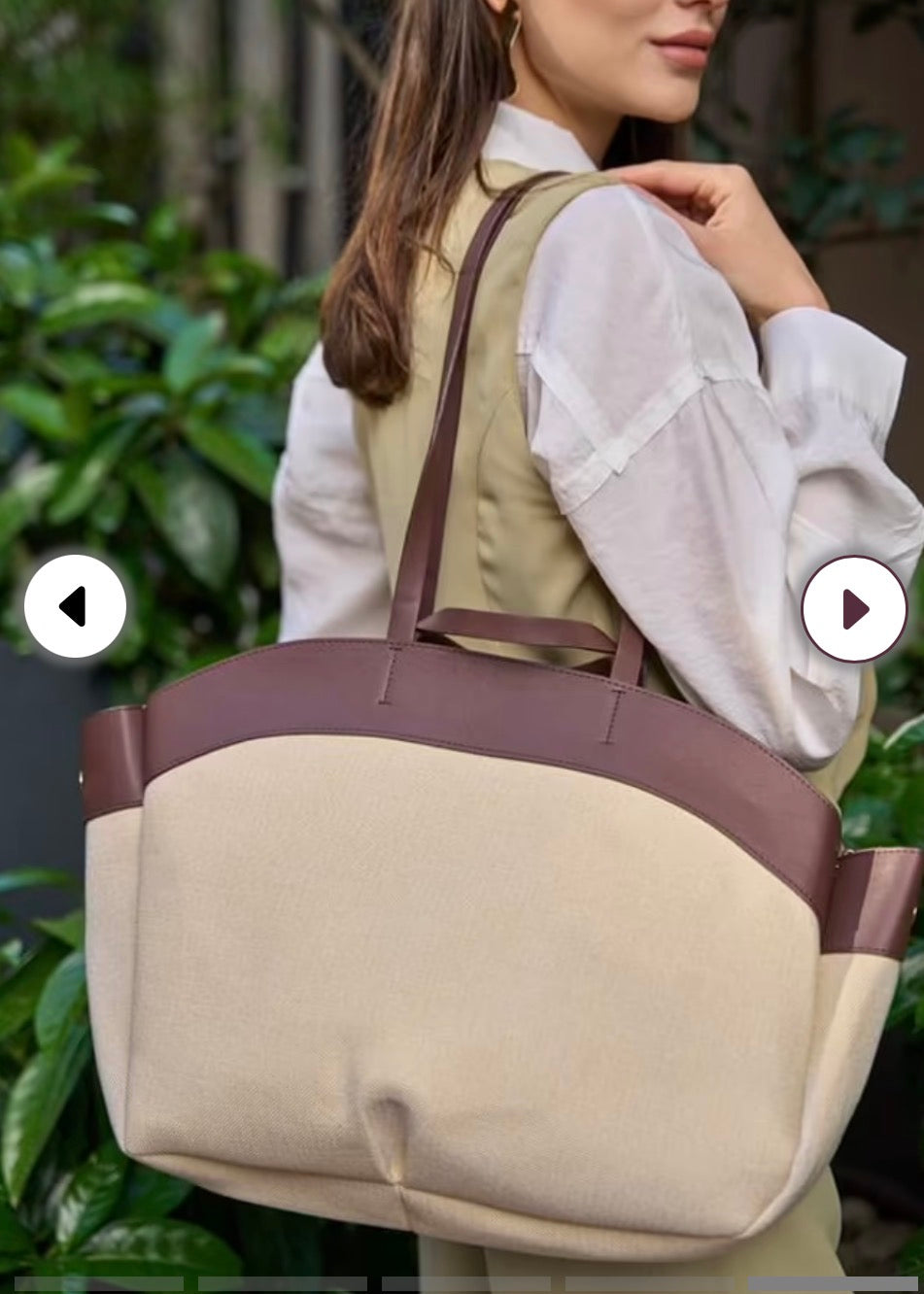 SAC ESMEE ET SA POCHETTE CRÈME/MARRON