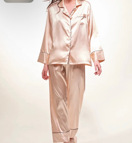 PYJAMA SATINÉ NUDE